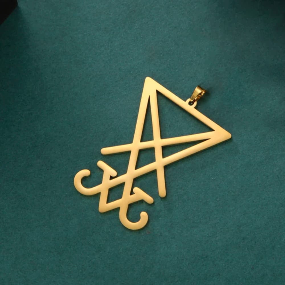 Dawapara Lucifer's Sigil Charm Seal Pendant Lucifer Symbol Charm Stainless Steel DIY Accessories for Necklace