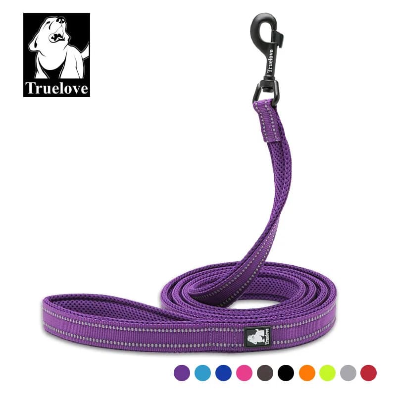 Guinzaglio per cani Truelove in Nylon da 200Cm, guinzaglio riflettente per addestramento cani, guinzaglio viola per cani di piccola taglia