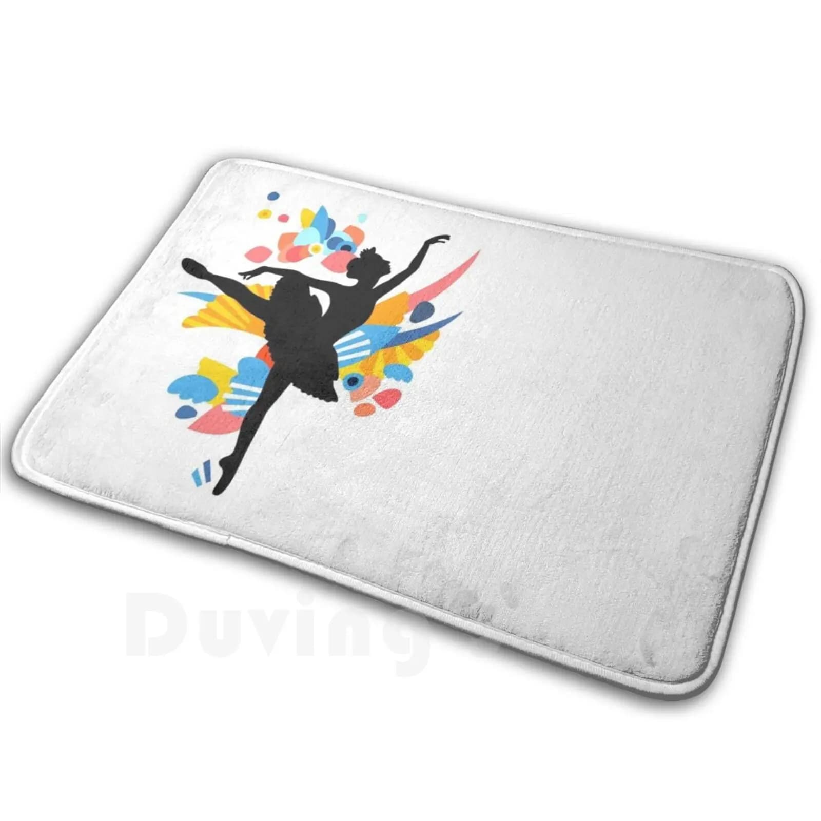 Tappeto colorato ballerina silhouette tappeto tappeto cuscino morbido antiscivolo nero bianco spazzole festa astratta arcobaleno