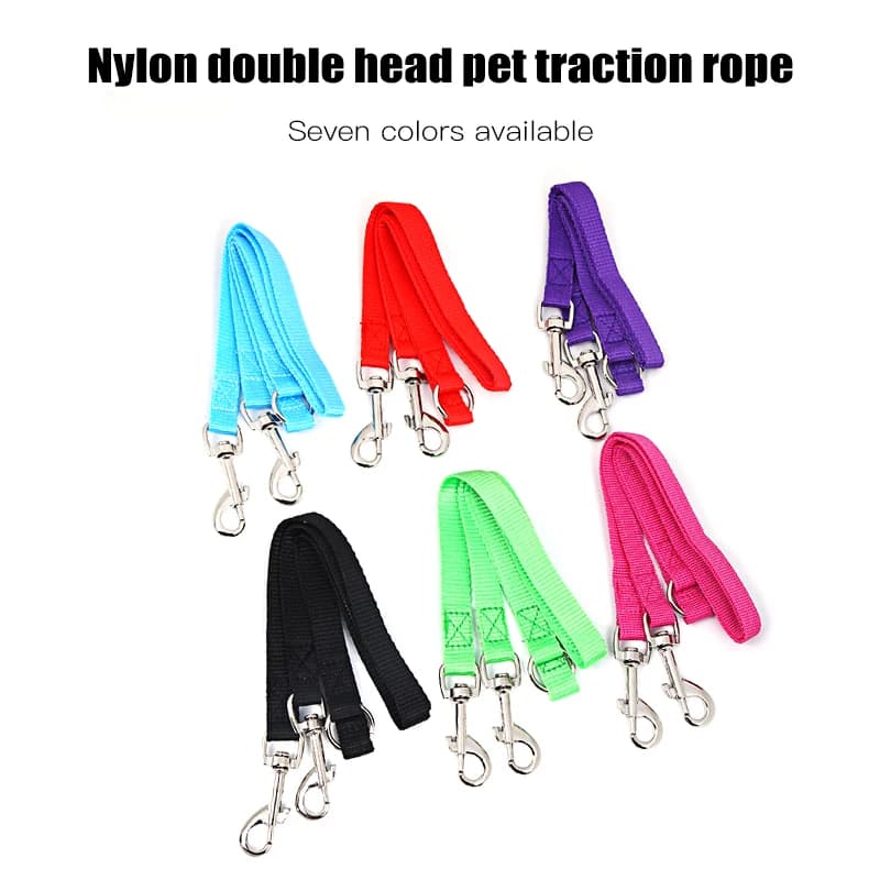 Guinzaglio in Nylon per cani da compagnia guinzaglio da passeggio corda per trazione per collare per due cani guinzagli per cuccioli leader forniture per gatti per cani