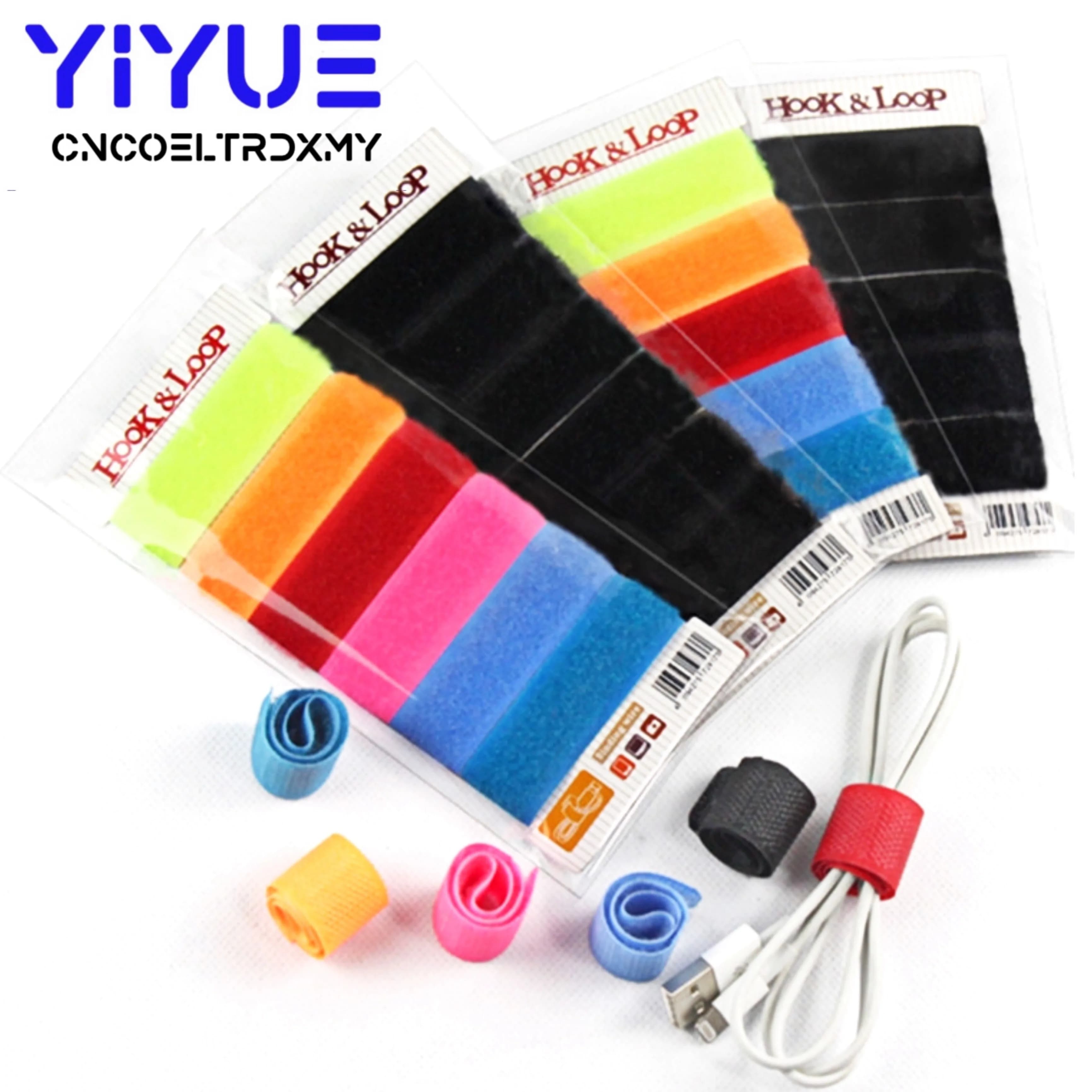 6 pz/set nastro magico cablaggio/nastri cavo nylon fascetta cavo computer auricolare avvolgitore fascette