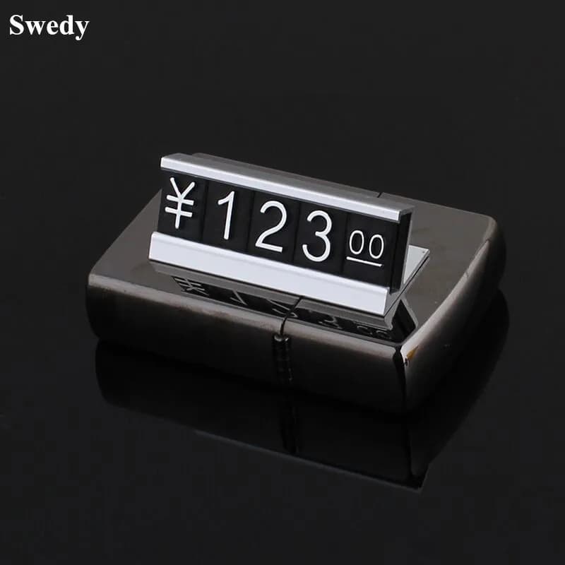 10 set numero di assemblaggio regolabile etichetta prezzo etichette cubo dollaro Eur gioielli in alluminio orologio prezzo di vendita supporto cartello espositore