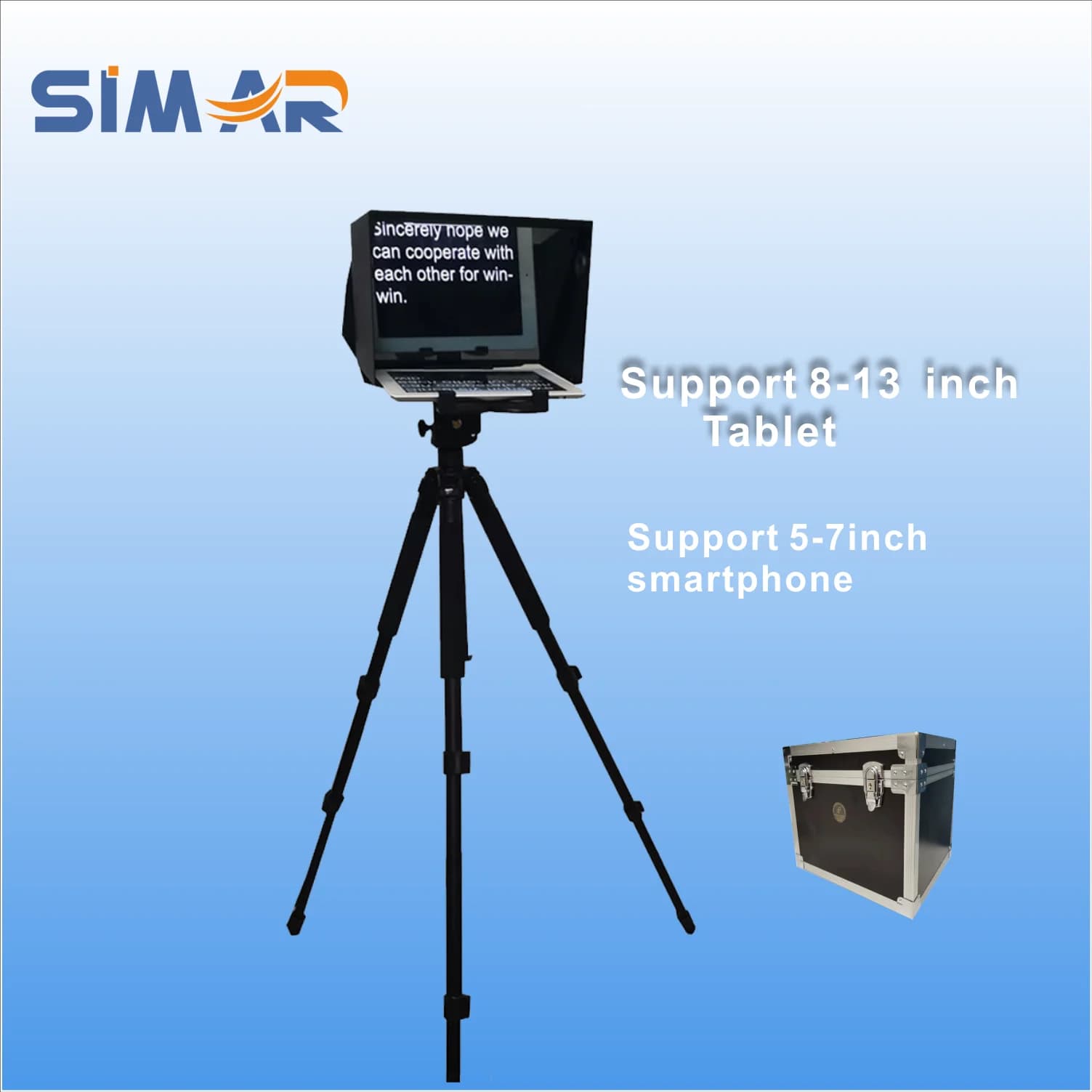 Simar Smart phone and Tablet Portable Autocue Script Speech Teleprompter for Tiktok ,Youtube ,Facebook