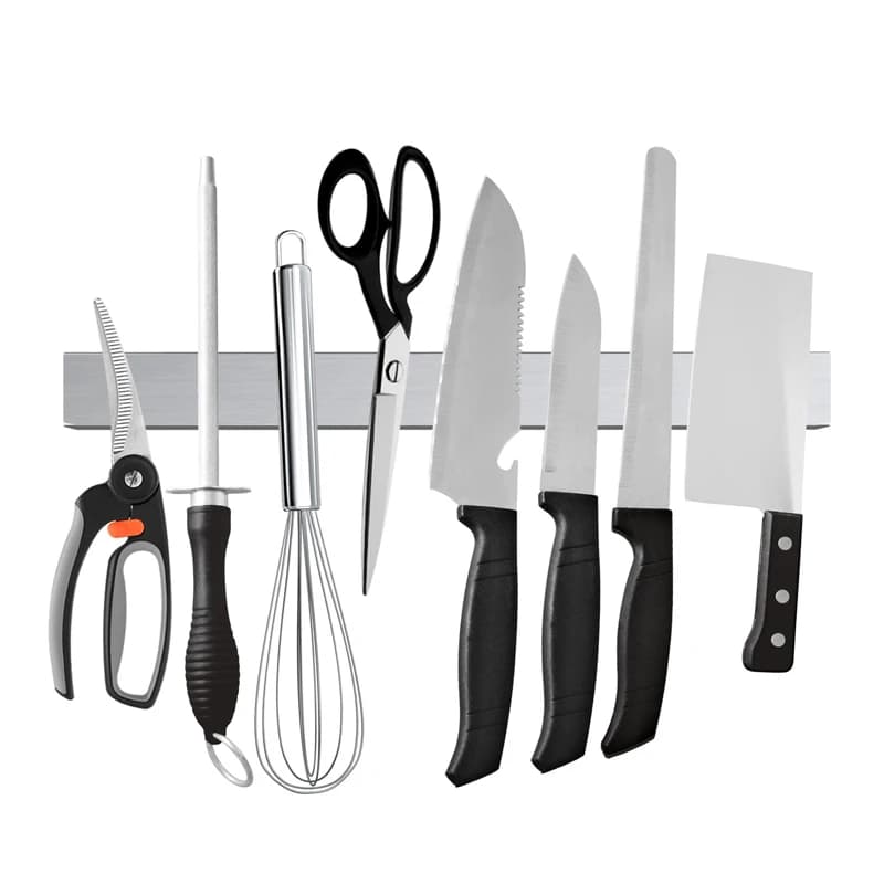 LMETJMA Professional Magnetic Knife Strip Stainless Steel Magnetic Knives Rack Kitchen Knife Bar 30 40 50 cm KC0314