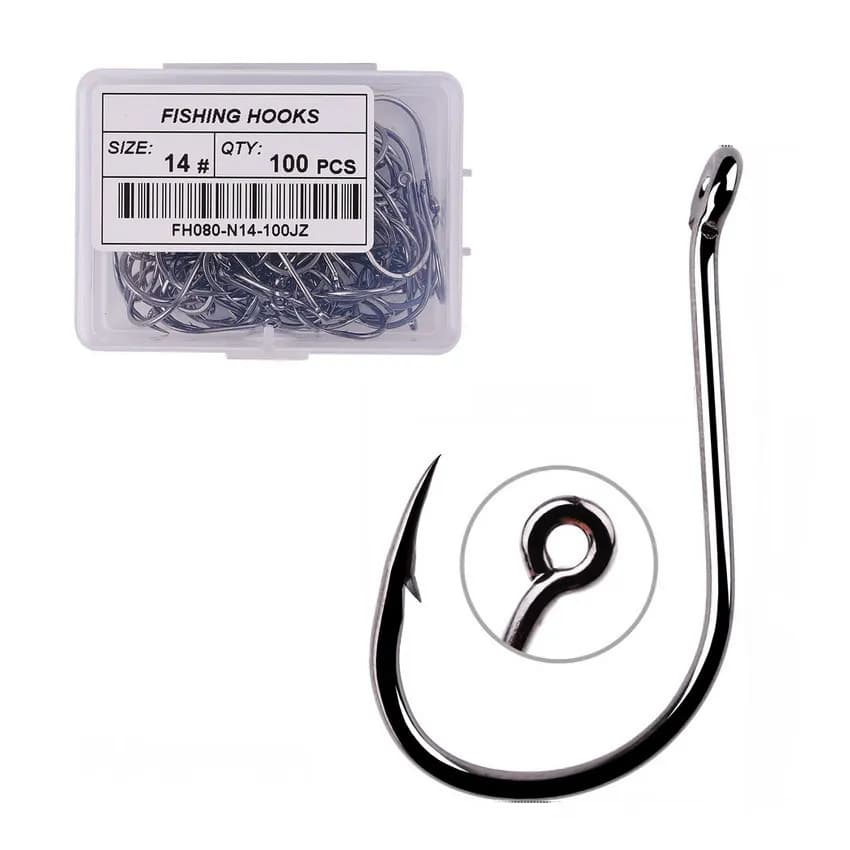 100 or 40 pieces Iseama Love Carp Fishing Offset Circle Hook Single Fly Fishing Jig Hook Spinato Sea Amo Equipment Box Accessories