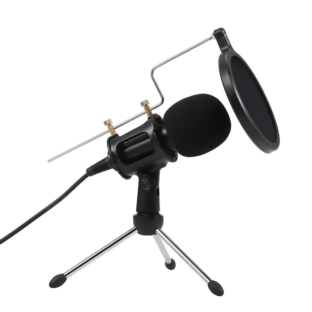 Professional Condenser Microphones with MikrofonStudio recording microphone with mini microphone stand for iPhone laptop tablet