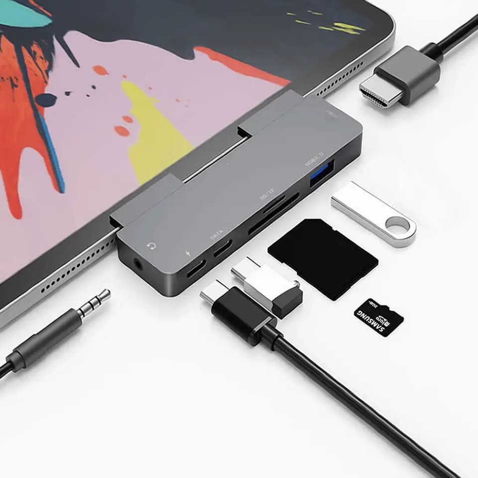 OUTMIX USB C Hub 4K HDMI compatible USB-C PD USB3.0 3.5 mm Dock USB Type C jack for iPad Pro MacBook Pro/Air