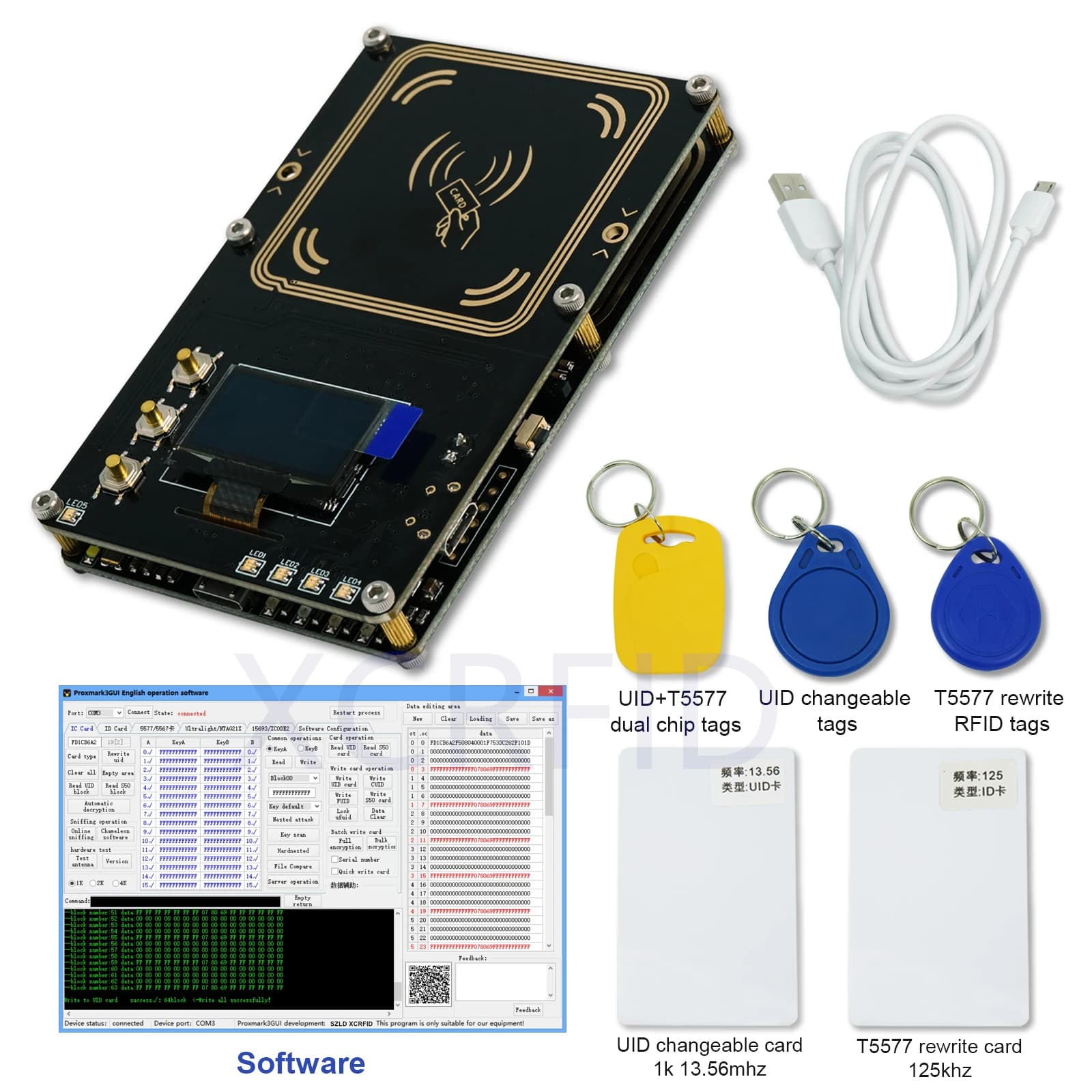 Nuovo Proxmark3 Aggiornato Sviluppo Kit 5.0 Proxmark NFC PM3 Lettore RFID Scrittore Antenna HF LF SCHEDA UID T5577 copiatrice variabile crepa