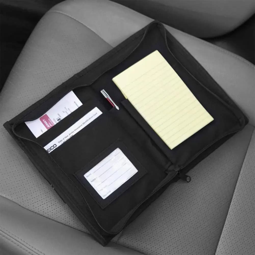Portaoggetti Cartella portaoggetti portatile Documenti per auto Cartella portaoggetti multitasche Porta carte manuali automatici