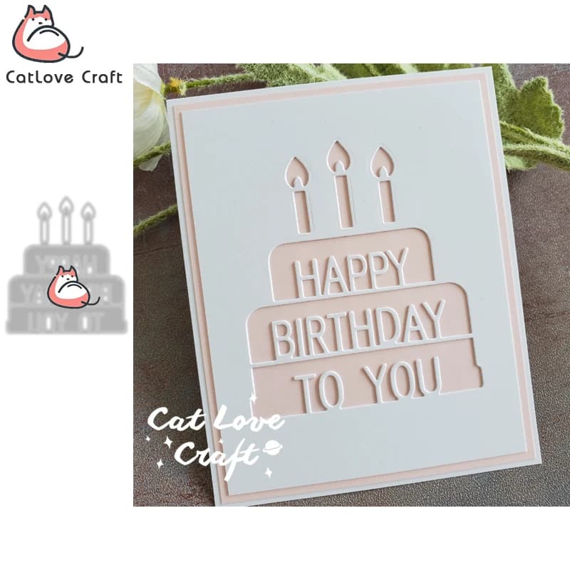 Catlove Torta Di Compleanno Metallo Fustelle Scrapbooking Stampo Stencil Die Cut Creazione di Carte Fai Da Te Goffratura Nuovo Muore Per Il 2022