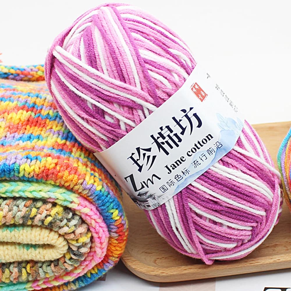 50 g/pz Double Knitting Crochet Milk Soft Warm Wool Yarn lavorato a mano colorato fantasia filato fai da te maglione lavorato a maglia sciarpa cappello