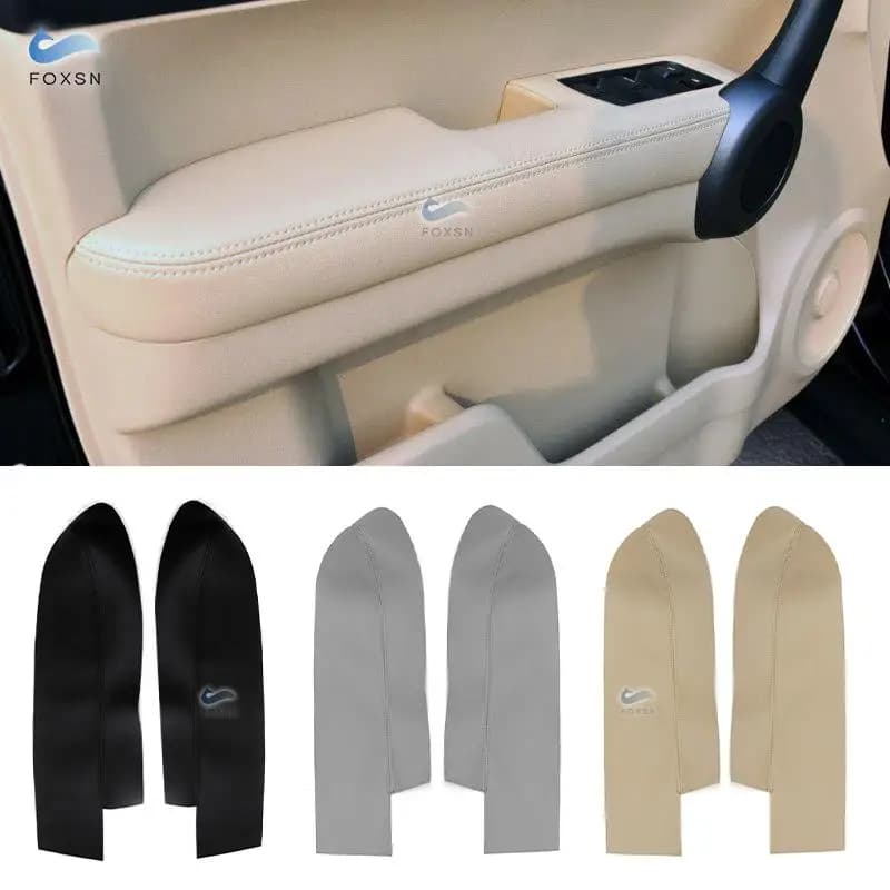 2 pz Per Honda CRV CR-V 2007 2008 2009 2010 2011 In Pelle Microfibra Porta Anteriore Pannello Bracciolo Copertura di Protezione Trim