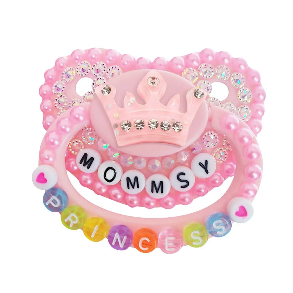 Ciuccio per adulti Pink Queen DDLG Ciuccio per bambini per adulti in silicone fatto a mano al 100% Ciucci per capezzoli Ciuccio per capezzoli per ragazza Ciuccio per capezzoli