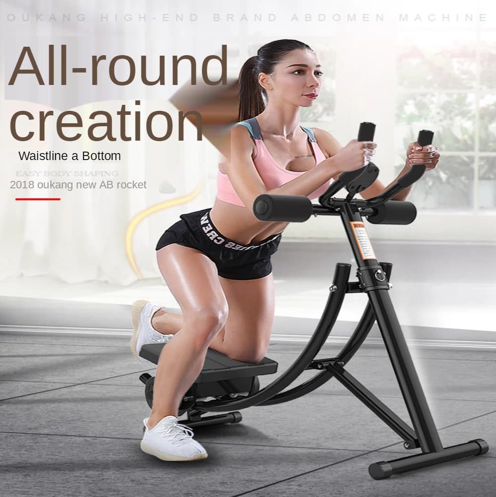 Beautiful device for training the muscles of life and vertical abdomen with foldable roller coasters for the house