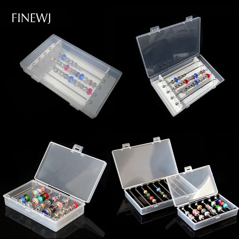 Acrylic Jewelry Storage Box with Beads for Troll Beads, Bracelet, Ring, Support, Organizing Tray, DIY Display Case