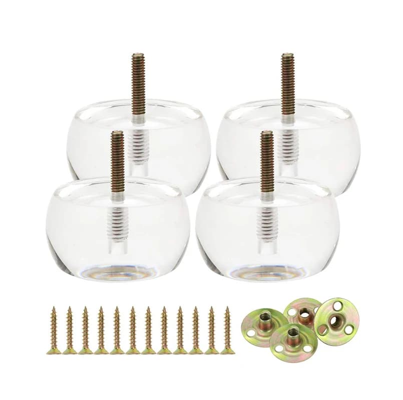 4 pezzi gambe per mobili Oblate piedini per divani in acrilico trasparente, per accessori per mobili comodino sgabello di ricambio