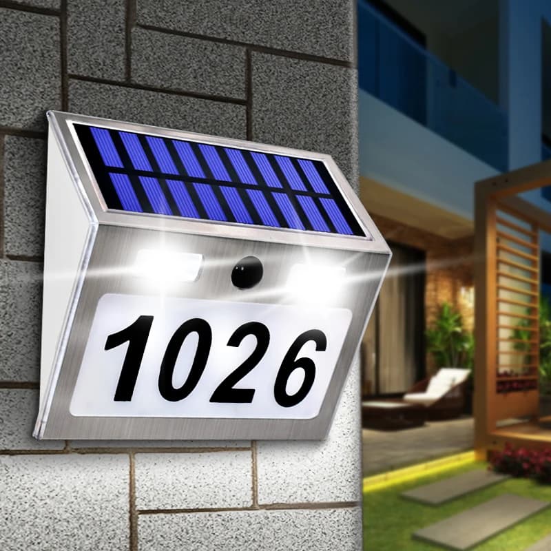 Solare Numero di Casa solare Targa Numero di Indirizzo di Luce con 200LM Sensore di Movimento HA CONDOTTO Le Luci per la Casa Porta del Giardino Solare Lampada di Illuminazione