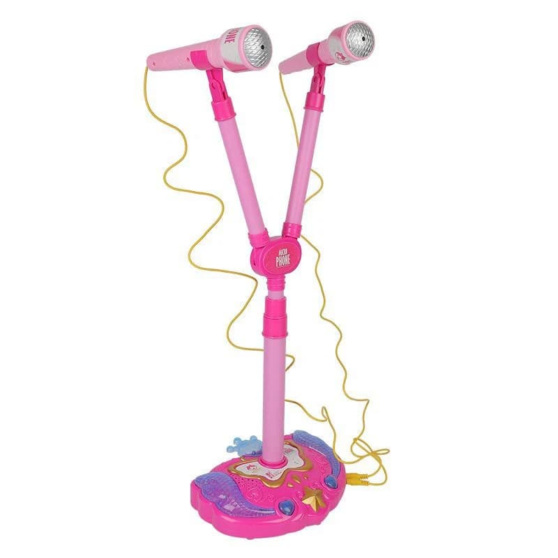 Bambini doppio microfono regolabile Karaoke canto macchina strumenti musicali giocattolo bambini altoparlante educativo giocattoli regali