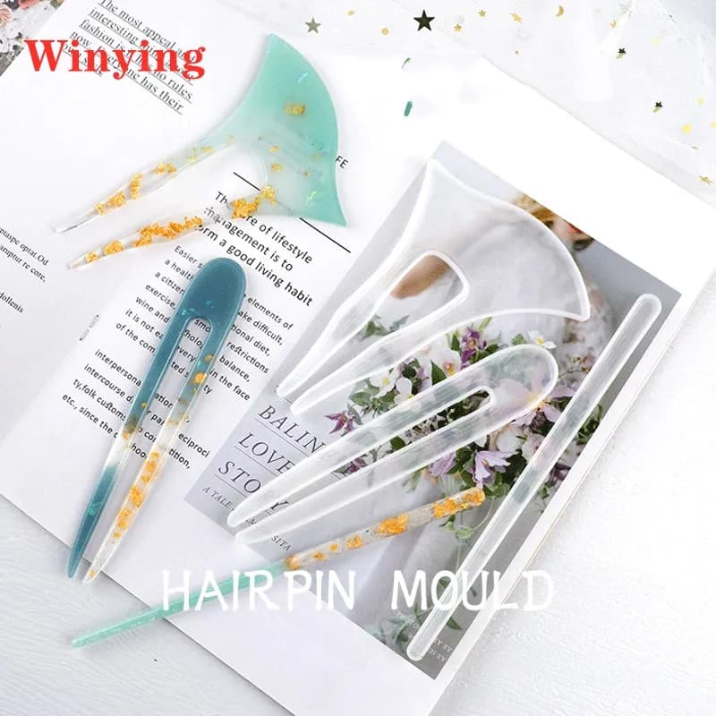 Capelli Spille s FAI DA TE di Cristallo Del Silicone Della Muffa Handmade Irregolare Vntage Dei Capelli Delle Donne Spille Stampo In Resina Per I Monili Del Pendente Fare