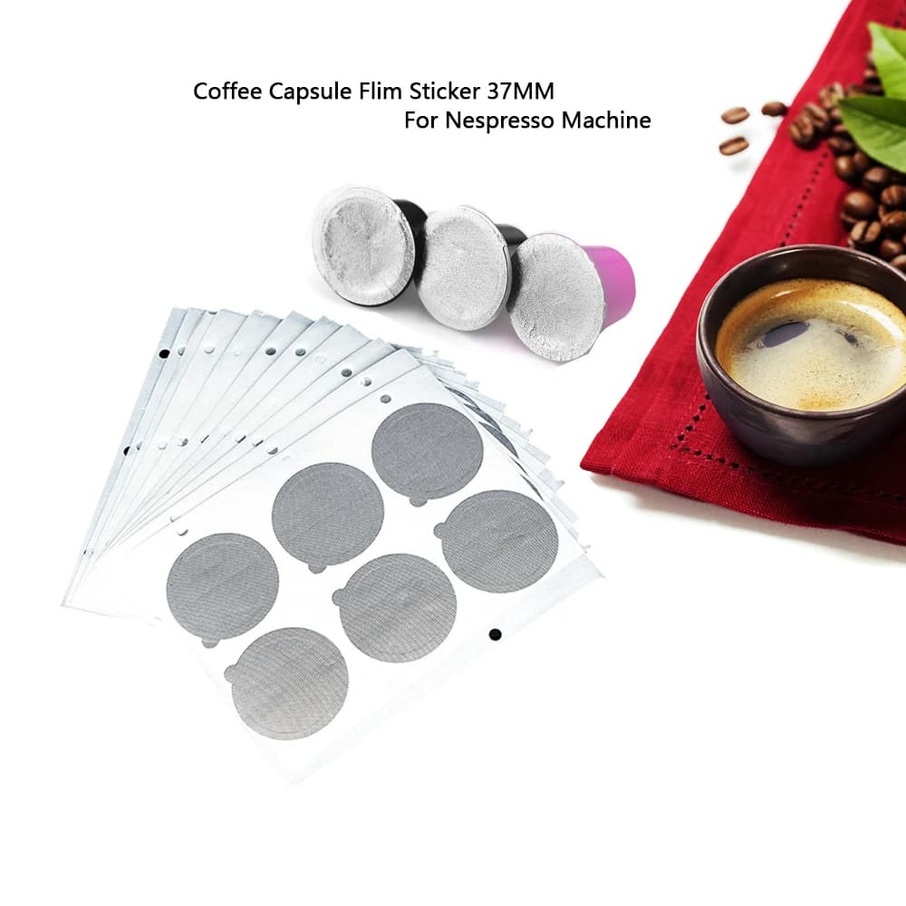 Adesivo per capsule di caffè Nespresso ricaricabile, ricarica per capsule in acciaio inossidabile, coperchio autoadesivo in foglio di alluminio