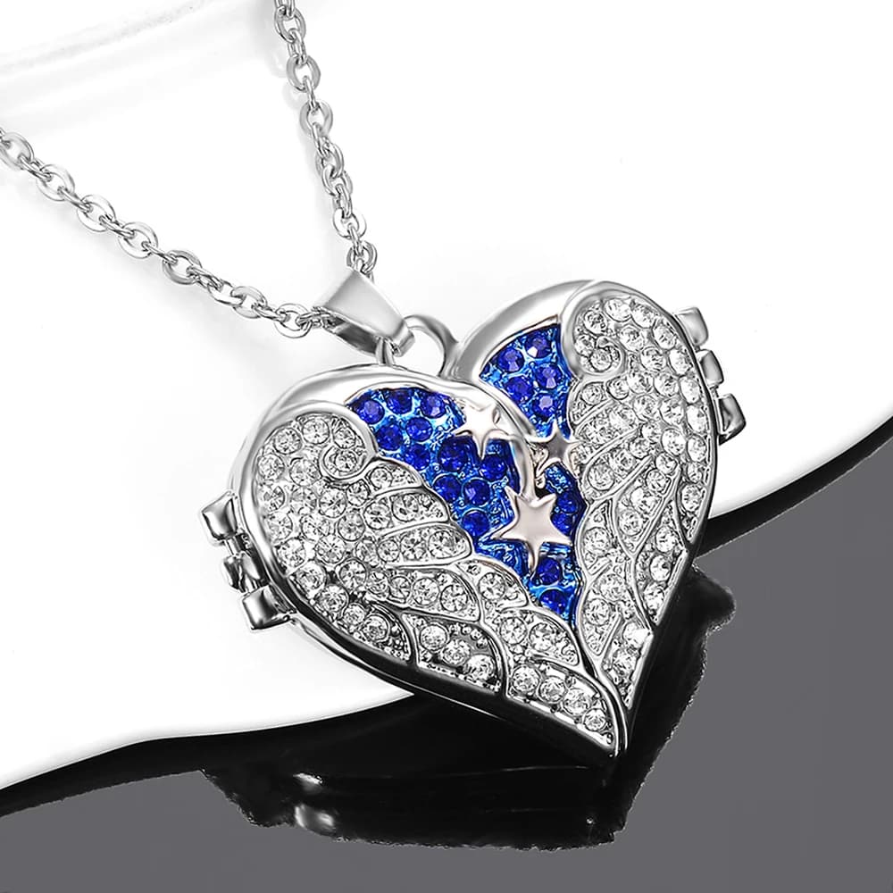 Shining Crystal Heart Urn Pendant Necklace A Piece of Heart Lives in Heaven Keepsake Memorial Cremation Ash Jewelry Dropshipping