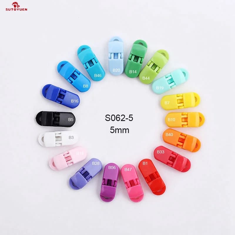 Nuovo Arrivo 100 pz 5mm Clip di Plastica Ciuccio Attache Sucette Succhietto Titolare Per Il Bambino Carino Sutoyuen S062-5