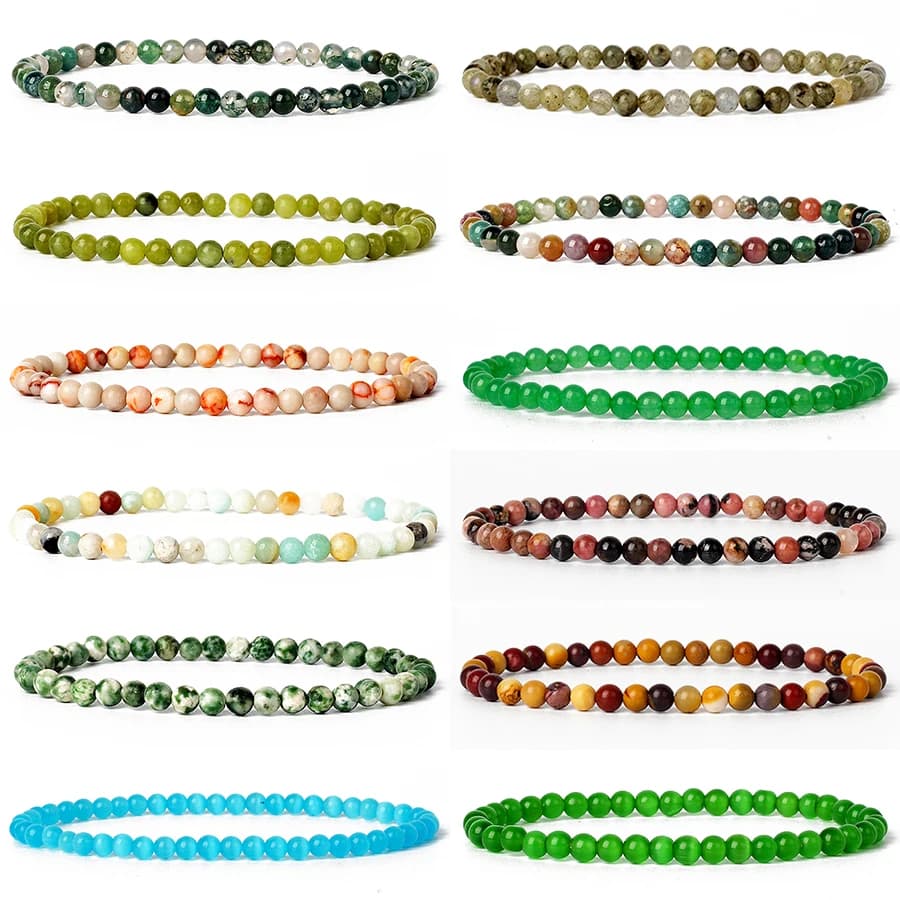 Bracciali in pietra naturale uomo 4mm 6mm perline braccialetto elastico Charm Chakra Healing Reiki Yoga bracciali per le donne perline gioielli nuovo