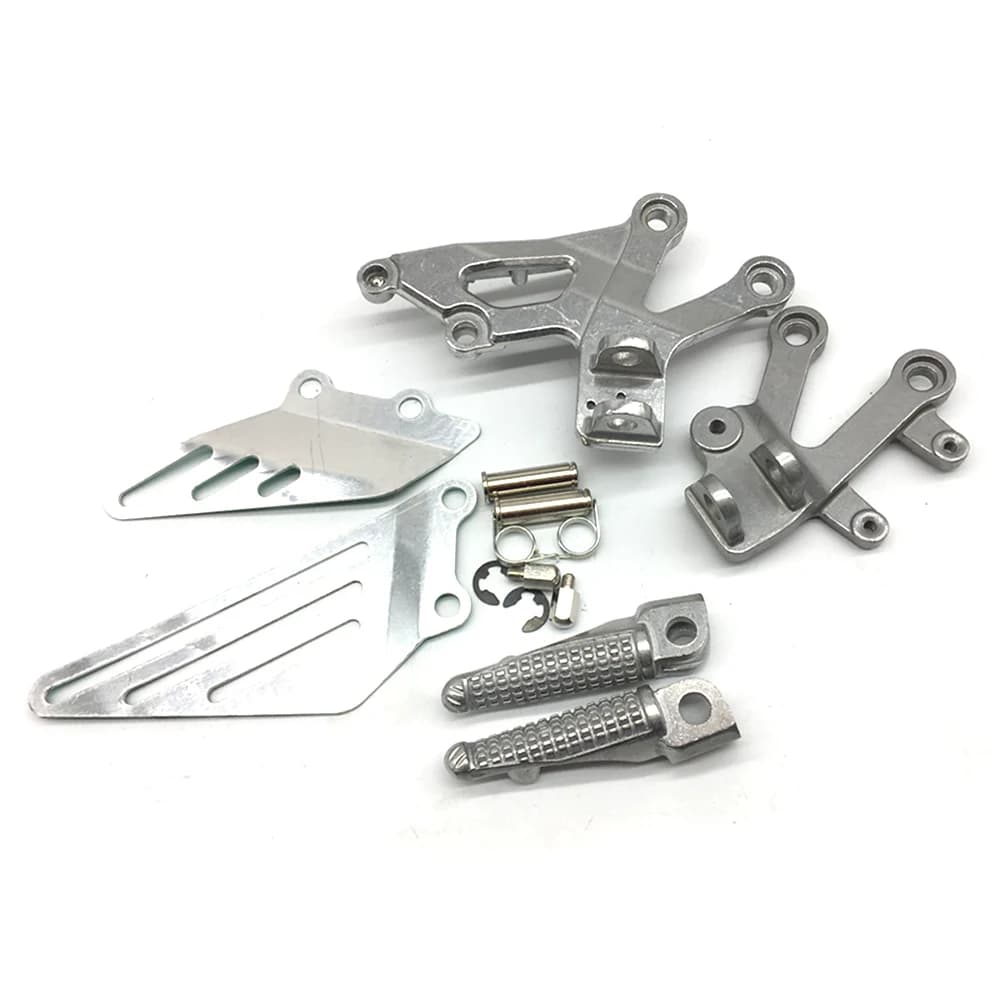 Moto Argento Anteriore Rider Pedane Staffa Poggiapiedi Misura Per Kawasaki Ninja ZX12R 2002-2005