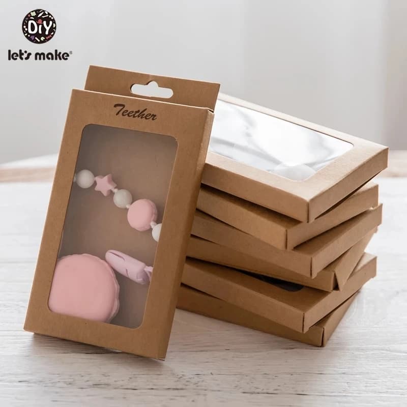 Cerchiamo di Fare 20pcs Regalo Del Bambino/La Merce/Contenitore di Imballaggio di Carta Kraft Da Sposa Da Imballaggio Dei Monili del Rifornimento Nursuing Accessori bambino Massaggiagengive