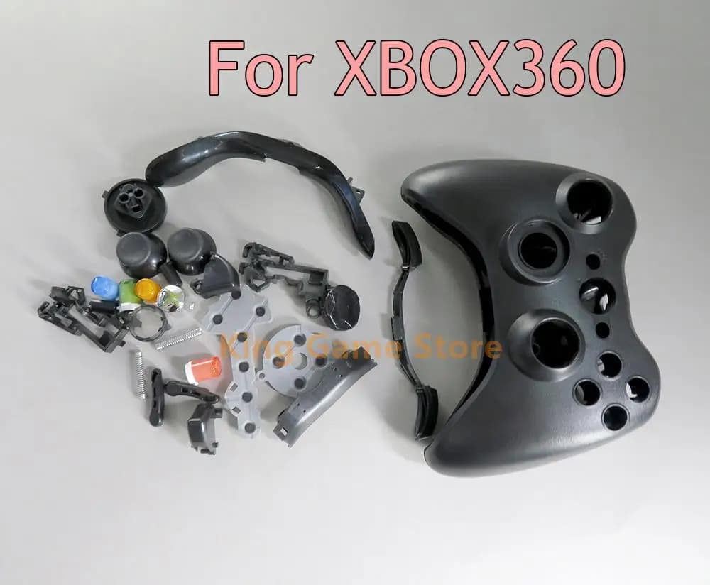 20 set/lotto bianco nero di ricambio per controller Xbox 360 cablato alloggiamento completo copertura a conchiglia per Xbox 360 con pulsanti accessori