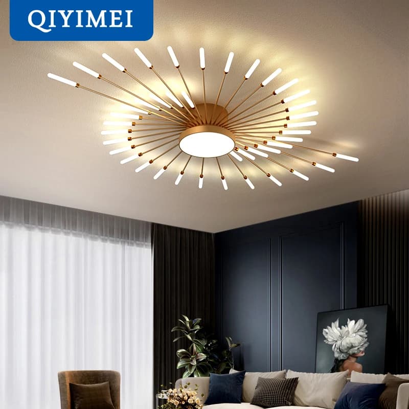 QIYIMEI Plafoniere moderne LED Lustre Illuminazione per interni per camera da letto Sala Soggiorno Camera dei bambini Lampade in acrilico Telaio apparecchio 175-260V