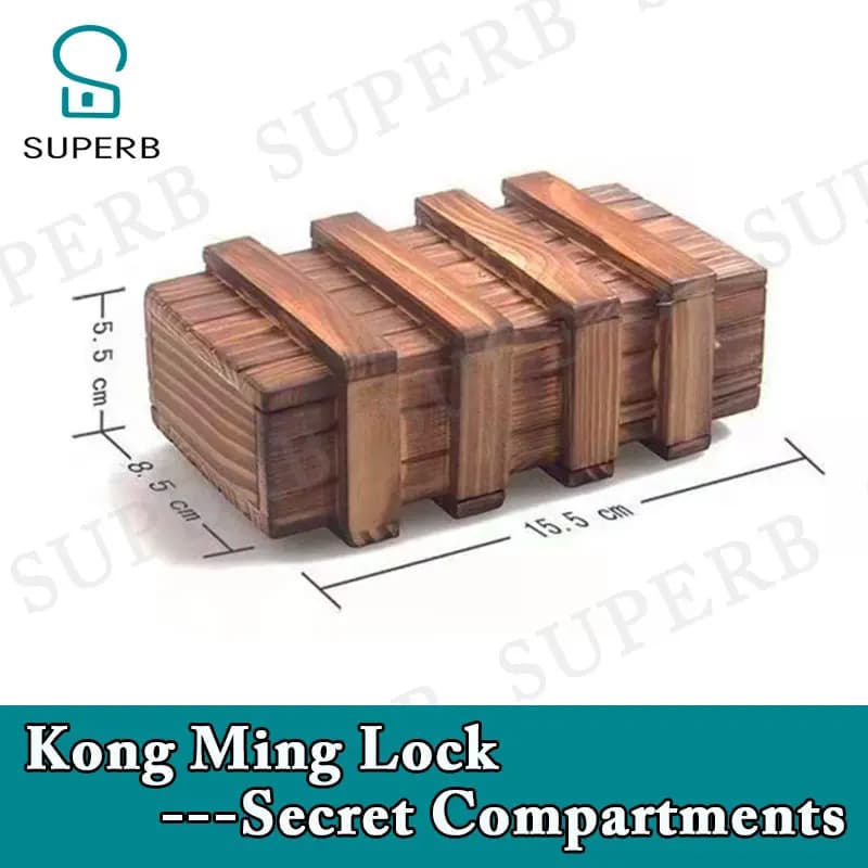 Superb escape rom prop Kong ming lock scomparto segreto apri la scatola per trovare gli indicatori nelle due piccole scatole