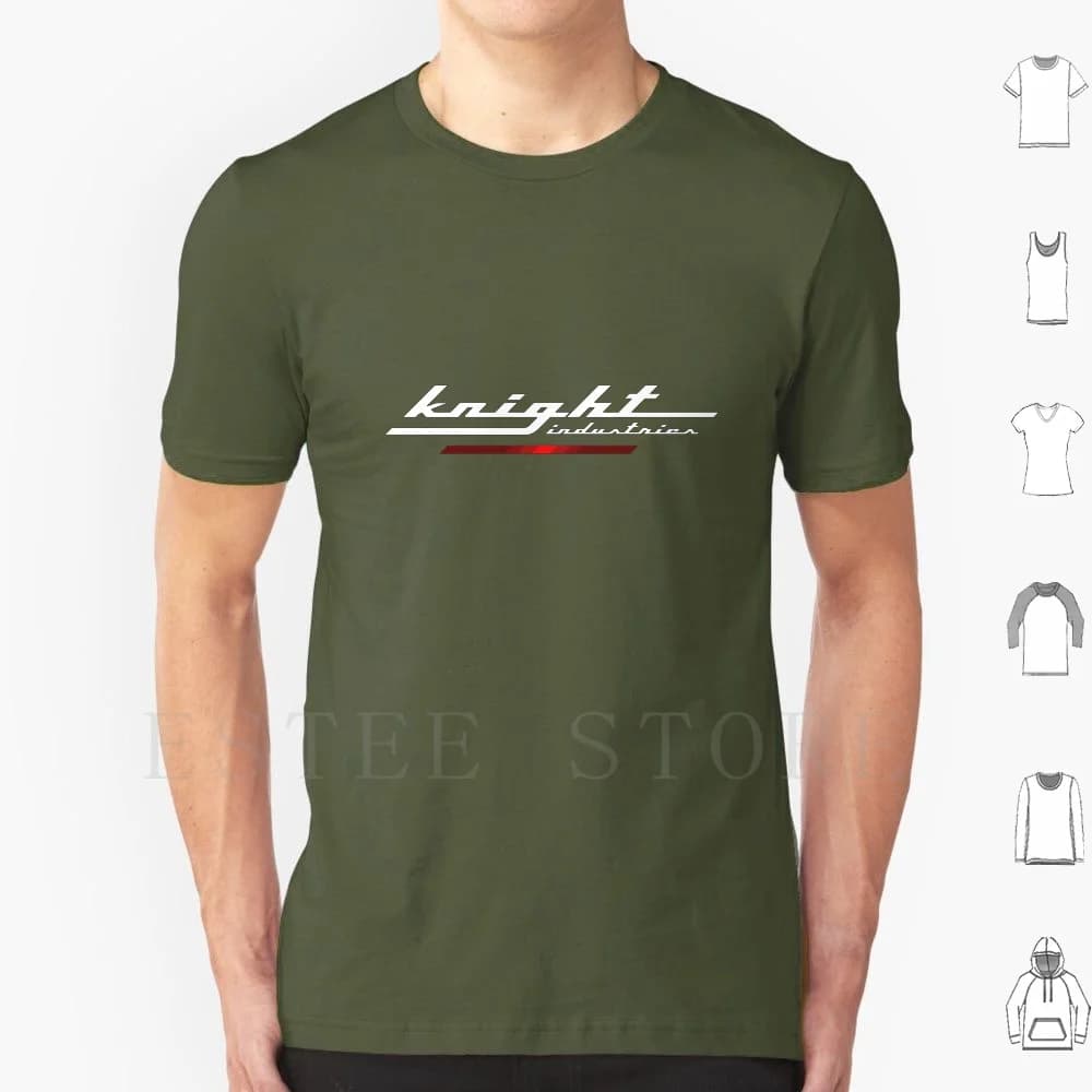 Knight Industries T Shirt da uomo in cotone 6xl Knight Rider Pop Art Logo Movie Icon Cultura pop Minimal
