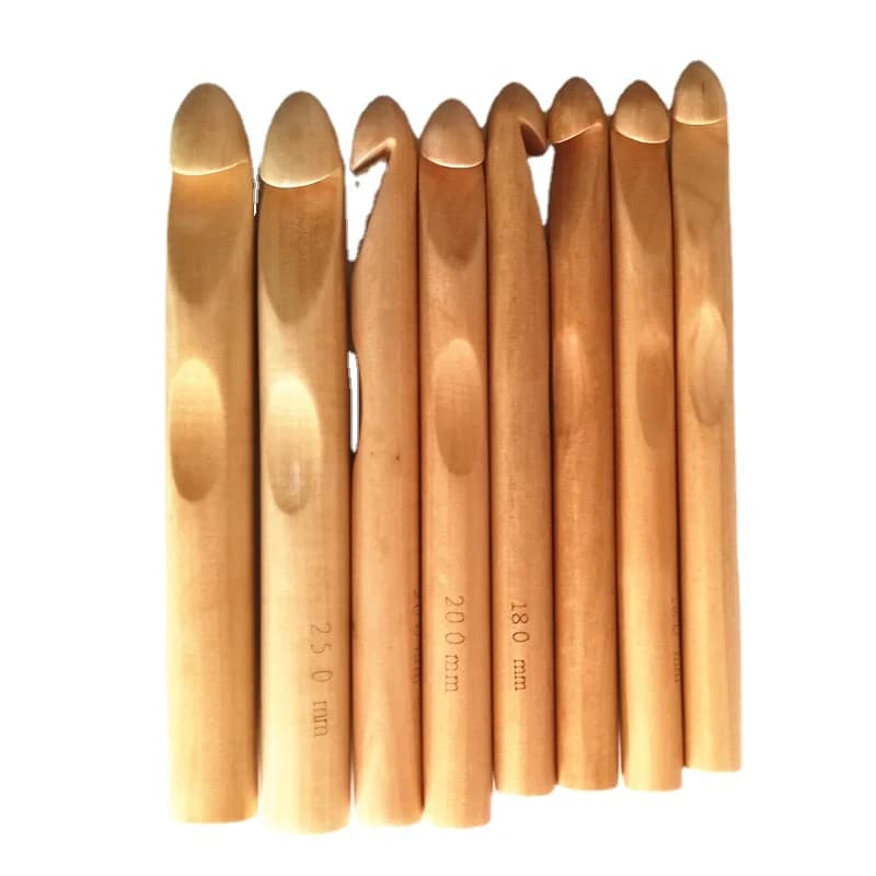 25mm uncinetti in legno massello ferri da maglia perni per filato spesso kit uncinetto fai da te