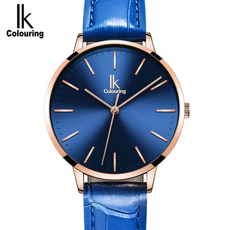 Women's IK Coloring Watch for Women Quartz Watches Women's Leather Strap Girl's Watch Gift Relogio Female