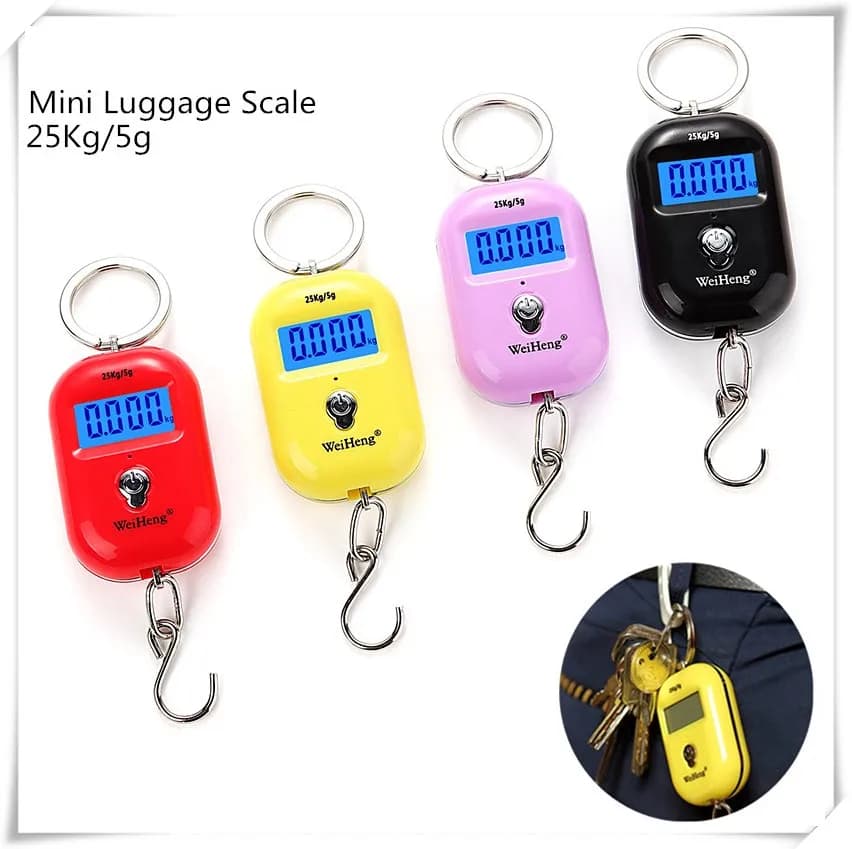 Nuovo 25kg/5g Mini Gancio Bilancia Digitale Valigia Bilance Appeso Pesatura Viaggio Ponderazione Stadera Bilancia Da Cucina