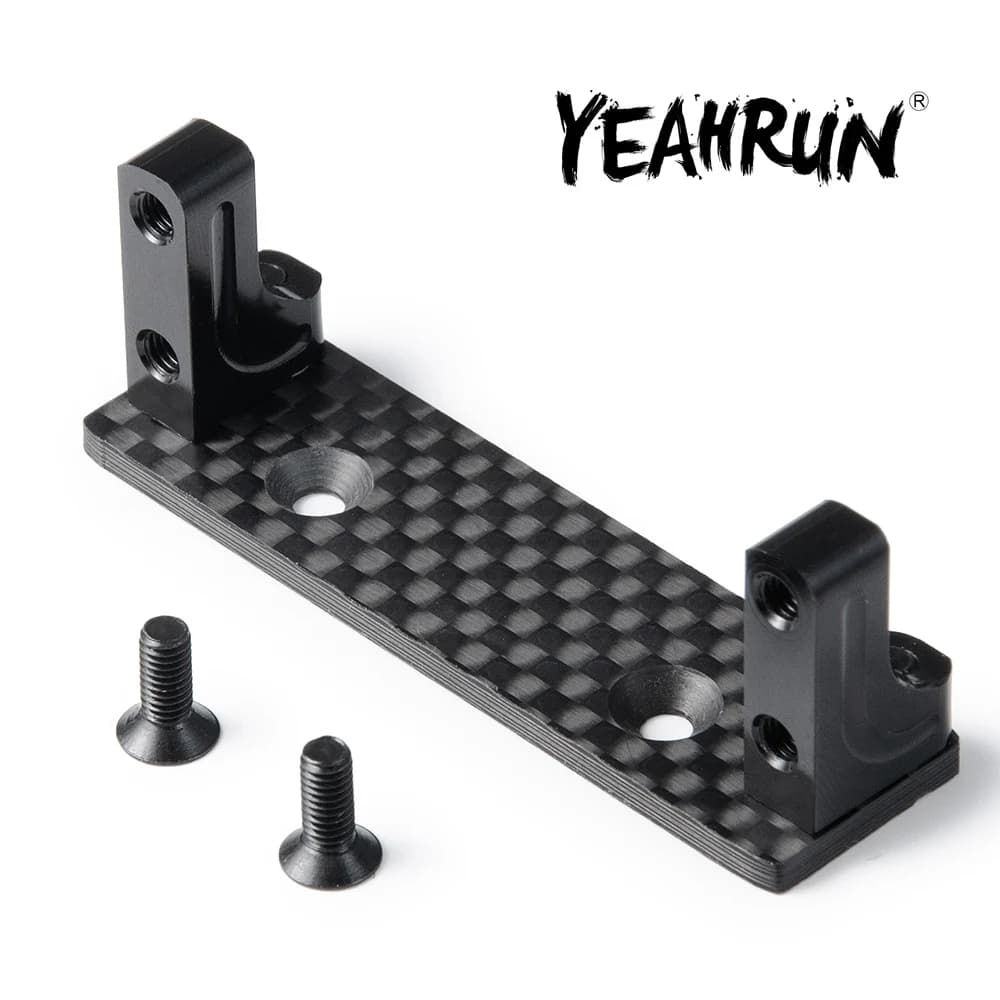 YEAHRUN Servo supporto in alluminio con piastra paramotore in fibra di carbonio impostato per SCX10-AXI03004 assiale (Capra) 1:10 RC Crawler Cars parti di aggiornamento