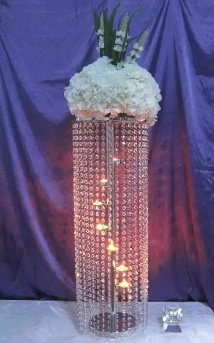 10 pezzi 100 cm di altezza portacandele per matrimonio fiori acrilici centrotavola per tavolo da pranzo portafiori in metallo elettrolitico