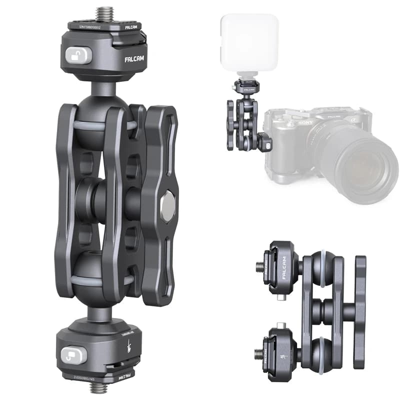Ulanzi Falcam F22 braccio magico a doppia testa a sgancio rapido rotazione a 360 ° DSLR supporto per Monitor con morsetto per fotocamera Sony Canon Nikon