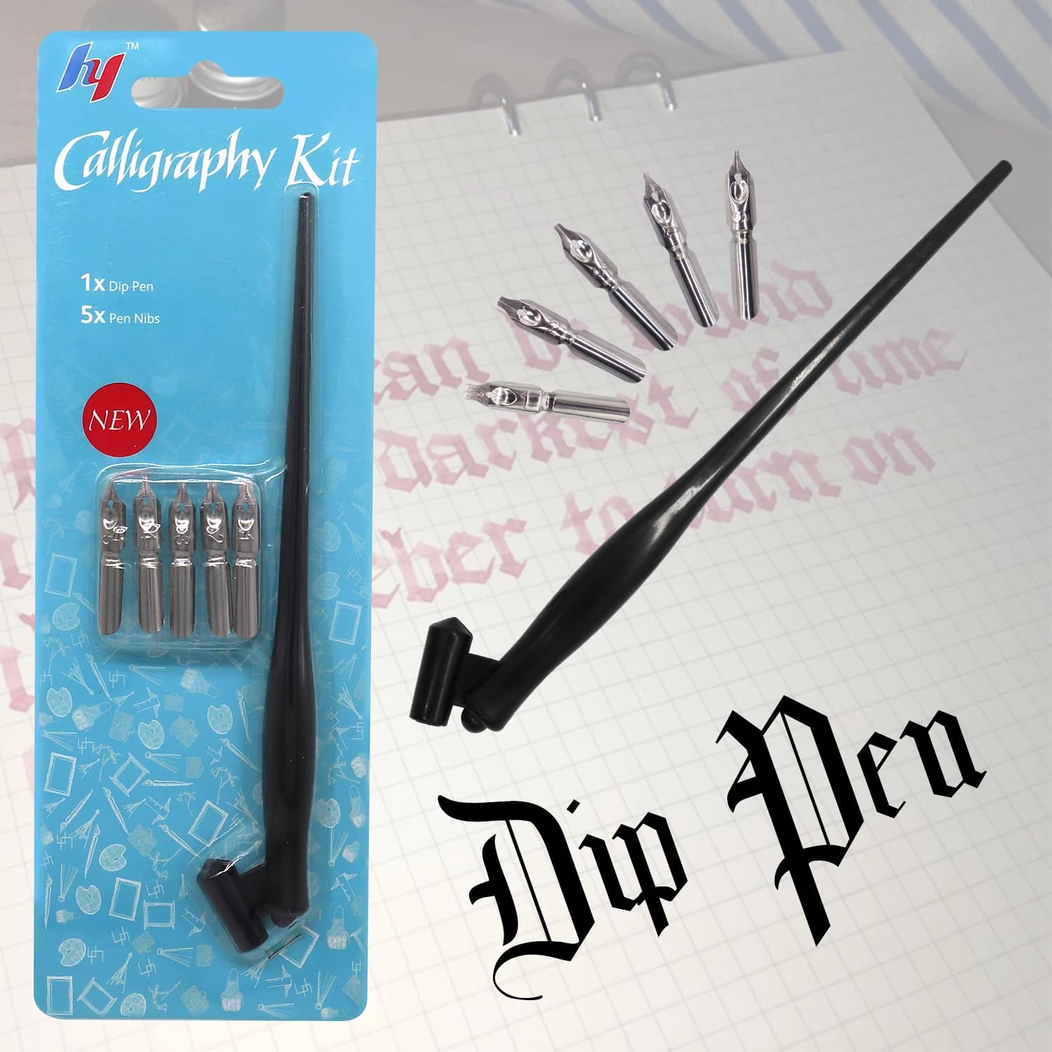 New Arrival Dip Pen Manga Calligraphy Dip Pen Holder+6 Nibs for Lettering Sketching Drawing Kit Fountain Pen Stationery Supplies