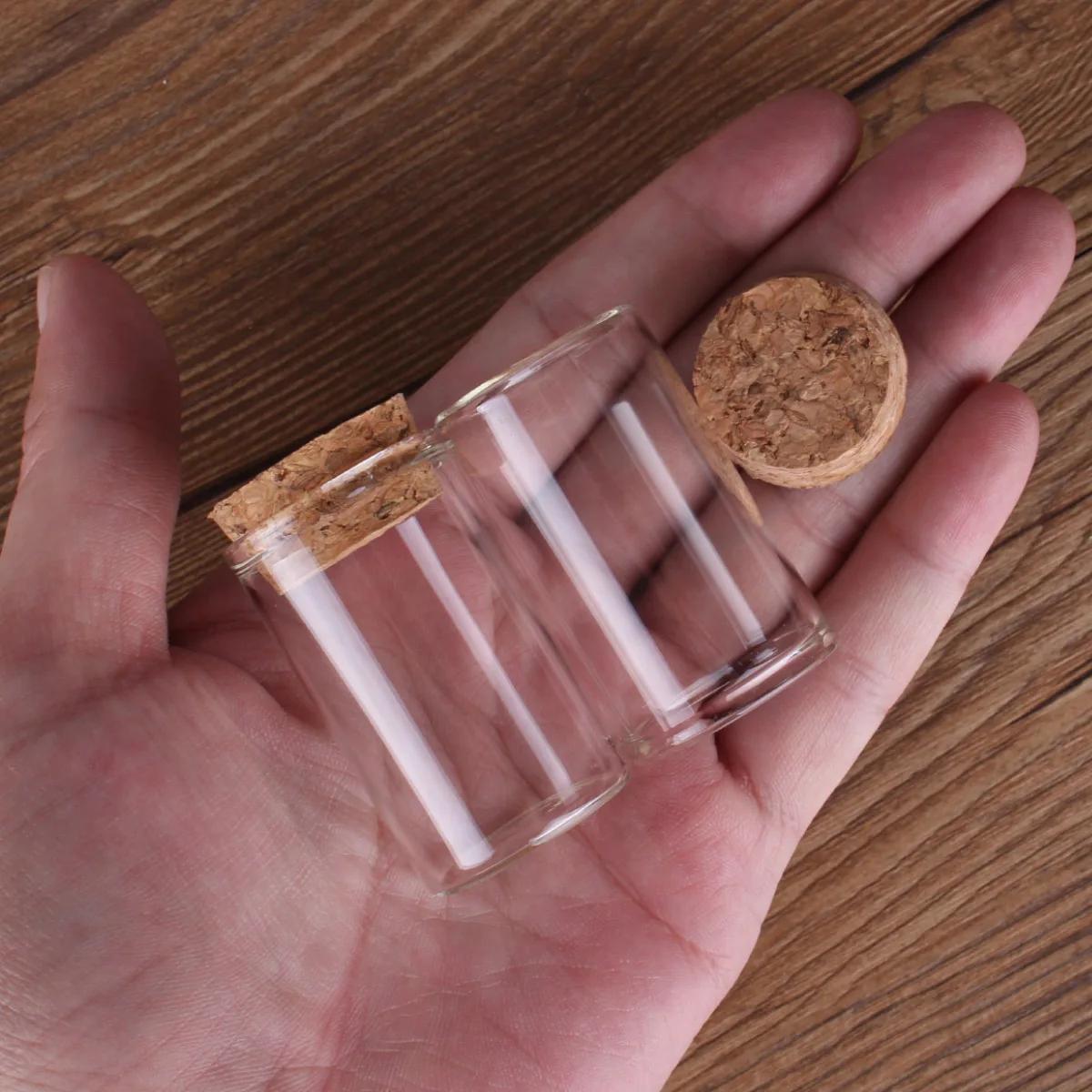 5 pz 20 ml 30*50mm Provette Bottiglia di vetro con coperchi in sughero Bottiglie di pozione Barattoli di vetro Vasi di vetro Barattoli di spezie Bottiglie dei desideri