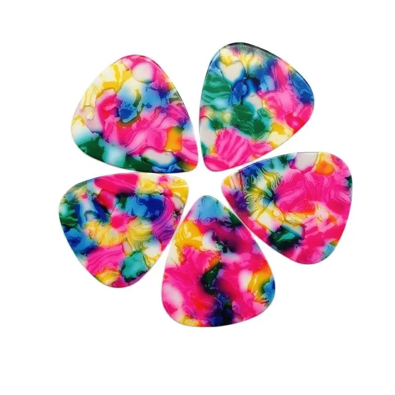 Plettri per chitarra tie-dye multicolori, plettro in celluloide color fruttato, senza logo, più venduti, in tutto il mondo, 0,46 mm, 0,71 mm, 0,96 mm 100 pezzi