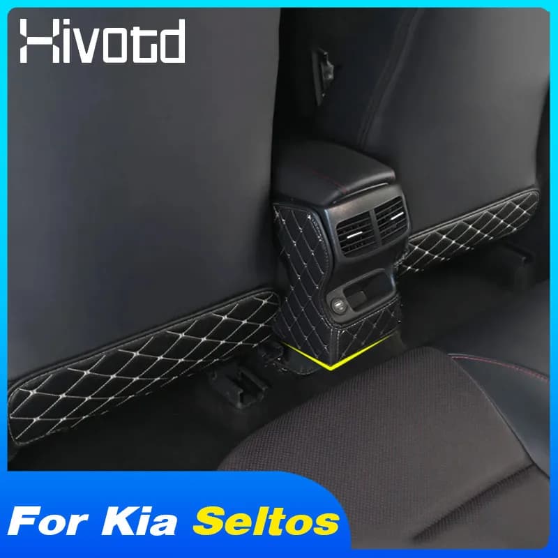 Anti-Kick Rear Car Seat Cover Anti-sporty Pad Car Styling Protective Mat for Kia Seltos 2020 2021 Interior Accessories