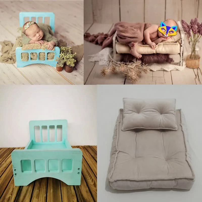 Newborn Photography Props Bed Basket Crib Mini Mattress Posing Pillow Bedding Posing Sofa For Baby Photography Furniture