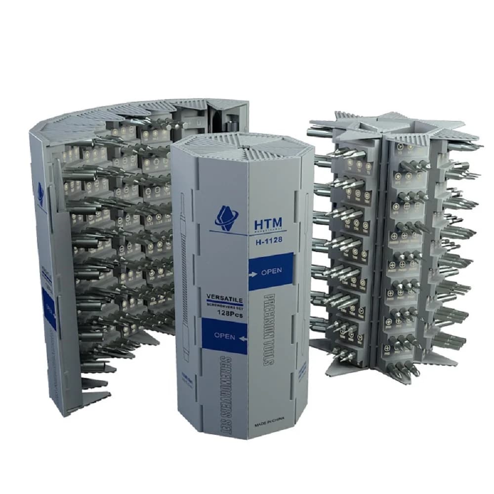 HTM 128 in 1 Set di cacciaviti Set di punte per cacciavite cilindrico Set di precisione Multi dispositivo di riparazione del telefono cellulare Torx Hex Tools