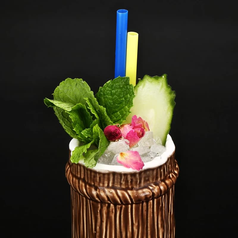 Tazza Tiki in Ceramica da 410ml, Creativa Tazza in Porcellana per Birra e Vino, Accessorio da Bar