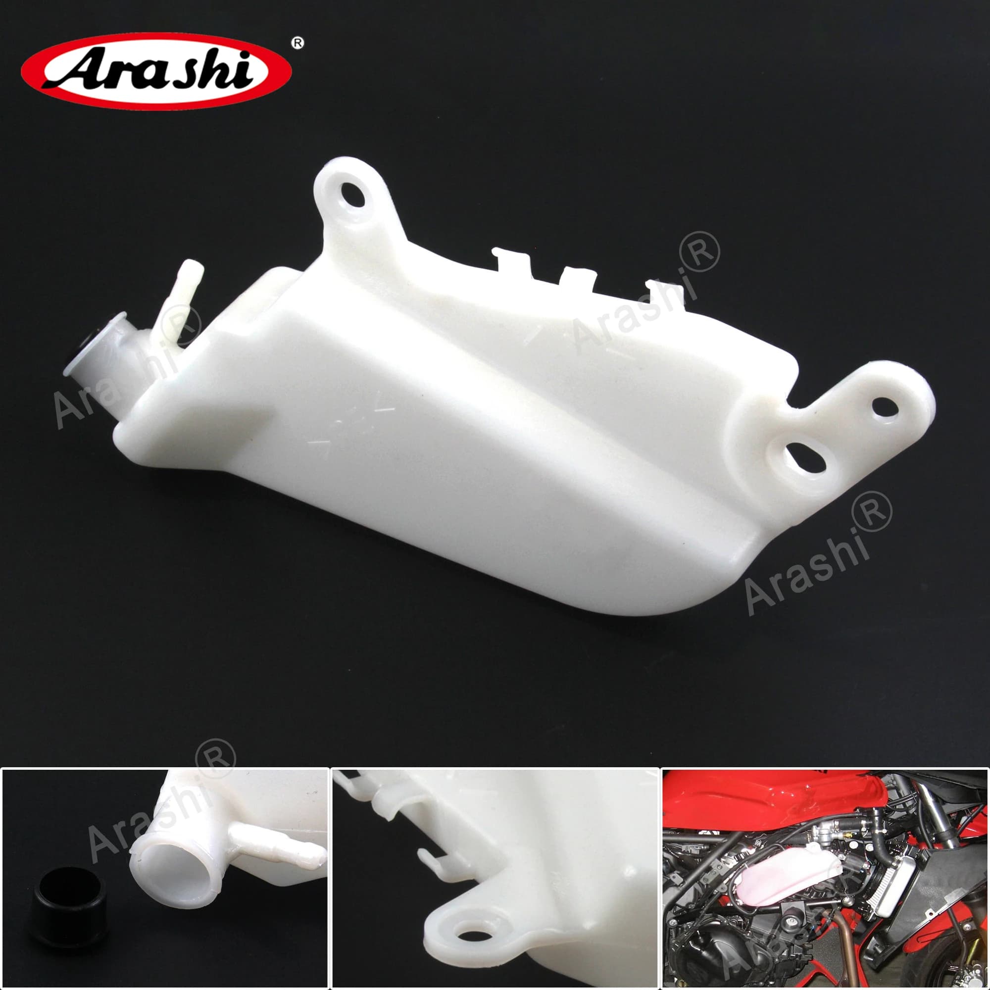 ARASHI Serbatoio del liquido di raffreddamento per YAMAHA YZF R1 2002 2003 Tappi in plastica per radiatore Bottiglia di troppopieno per stoccaggio dell'acqua YZF-R1 Accessori