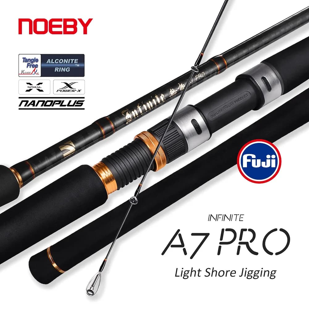 Canna da Pesca NOEBY per Shore Jigging 2.49m 2.75m 2.9m con Anelli Fuji e Portamulinello, Canna da Spinning per Jigging Inshore, Canna da Pesca per Acqua Salata