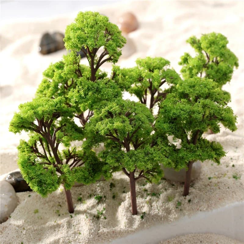 4 CM-6 CM Modello Albero ABS Materiali di Pianta di Plastica Per HO N OO Edificio in Scala Tavolo di Sabbia Layout di Scena Diorama Kit 10 Pz/lotto
