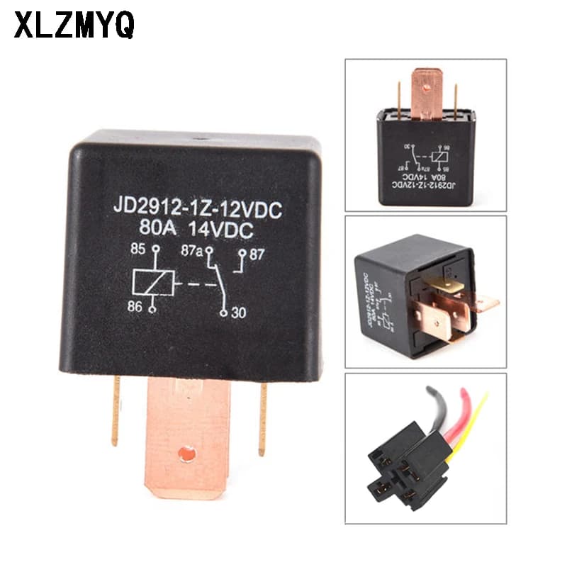 DC 12V/24V 80A relè per auto impermeabile 4 Pin 5 Pin relè automobilistici DC AMP SPDT relè per auto + presa relè automobilistico per avviamento auto